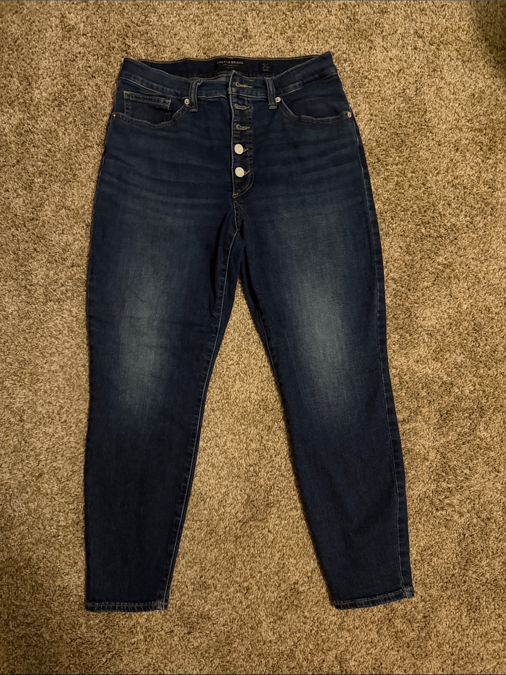 Lucky Brand High-Rise Dark Blue Button-Fly  Bridgette style Jeans
